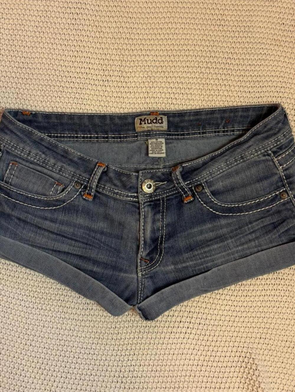 mudd 2000s low rise mini shorts  sz 9 denim